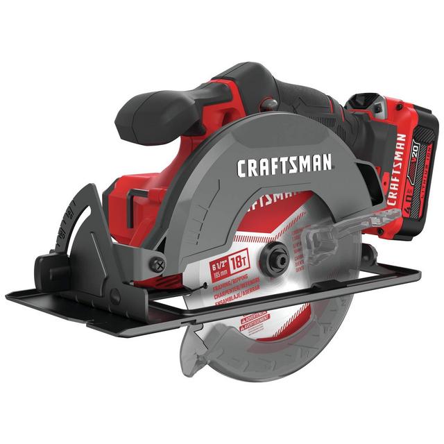 CRAFTSMAN V20 6-1/2-Inch Cordless Circular Saw Kit (CMCS500M1)