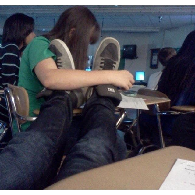 2013
He took this picture in our tech-ed class, where we met. His legs were too long to put under the desk so he put them on mine... (well, that's his story) ♡