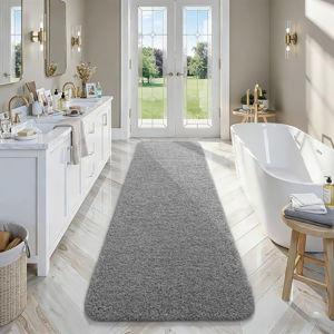 Extra Long Bathroom Runner, 24x84 Inch, Grey