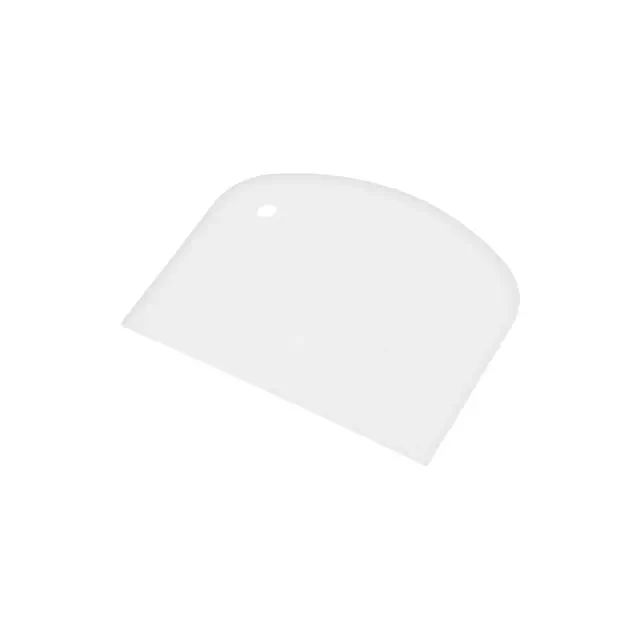 Unique Bargains Household Bakery Flour Bread Cake Dough Plastic D-Shaped Scraper Clear White 1 Pc