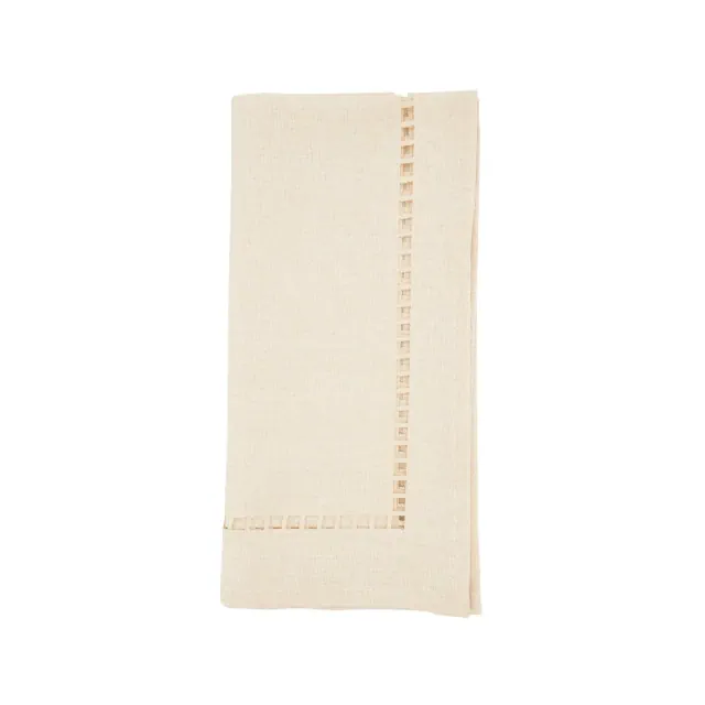 Saro Lifestyle Laser-Cut Hemstitch Napkin , 20"x20", Ivory