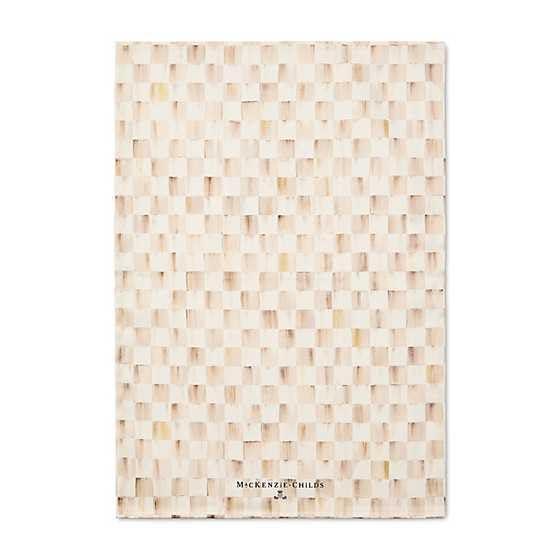 MACKENZIE-CHILDS Printed Cotton Dish Towel, Decorative Kitchen Towel, Brown-and-White Mocha Check
