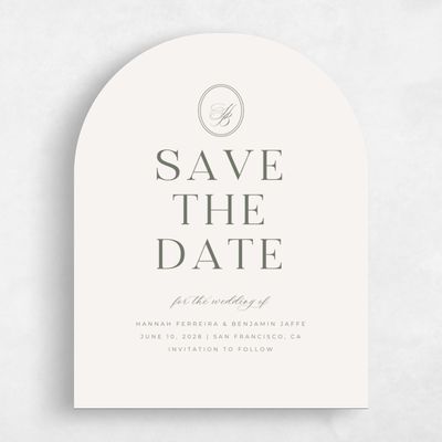 Green Arch Wedding Save the Date - St Anne Type