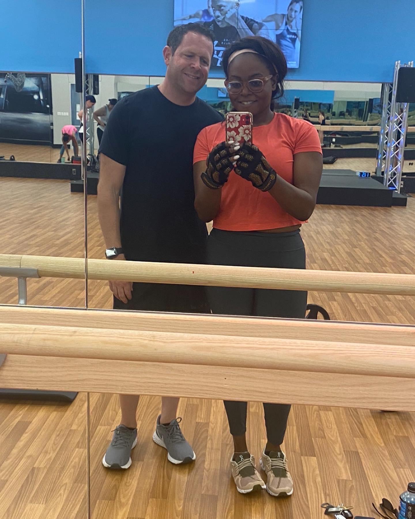 At one of our favs, the gym!