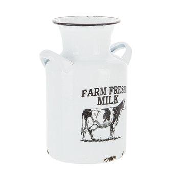 White Rustic Farm Fresh Metal Milk Can - Small