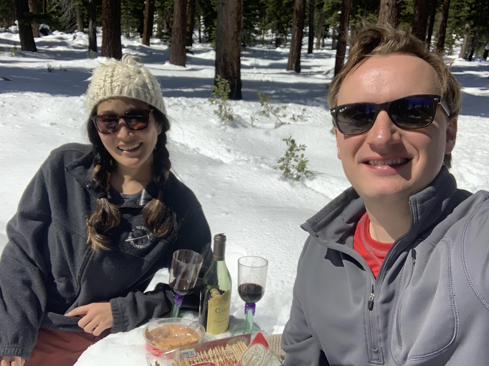 Anniversary picnic in the back yard state park