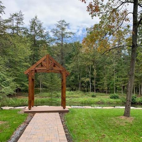 The ceremony space along the creek!