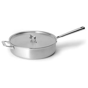 Misen 5-Ply Stainless Steel Sauté Pan with Lid - Versatile, Durable, Dishwasher and Oven Safe - Even Heating, Ergonoic Stay-Cool Handle - For Searing, Braising, and More - 3 QT
