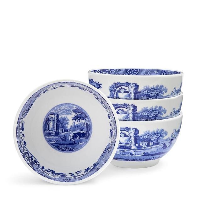 Spode Blue Italian Dip Bowls | Set of 4 Small Serving Bowls for Dips, Sauces and Condiments | 4 Inch Serving Dishes made of Fine Porcelain | Microwave and Dishwasher Safe
