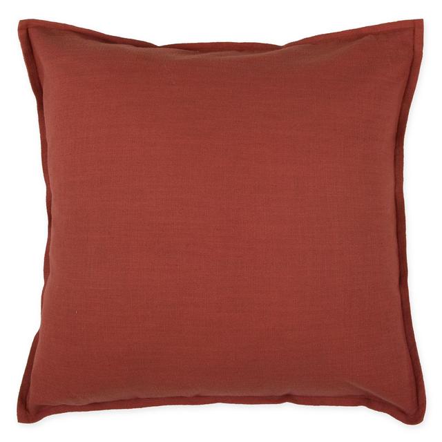 Rizzy Home Flanged Square Indoor/Outdoor Throw Pillow in Paprika