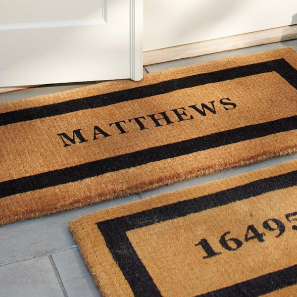 Personalized Framed Doormat - 30 x 48, Black