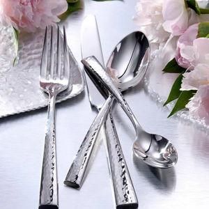 Oneida Cabria Hammered 45-Piece Stainless Steel Flatware Set