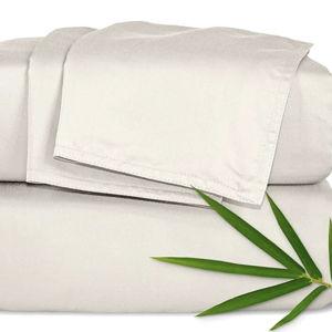 Pure Bamboo Queen Sheets, Genuine 100% Organic Viscose Derived from Bamboo Bed Sheet Set, Luxuriously Soft & Cooling, Double Stitching, 2 Year Quality Promise (Queen, Creme)