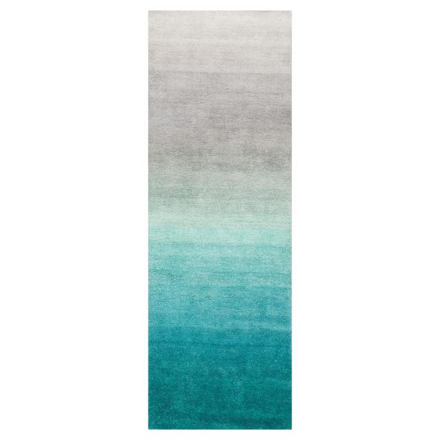 Green Abstract Shag/Flokati Tufted Runner - (2'6"x8')- nuLOOM