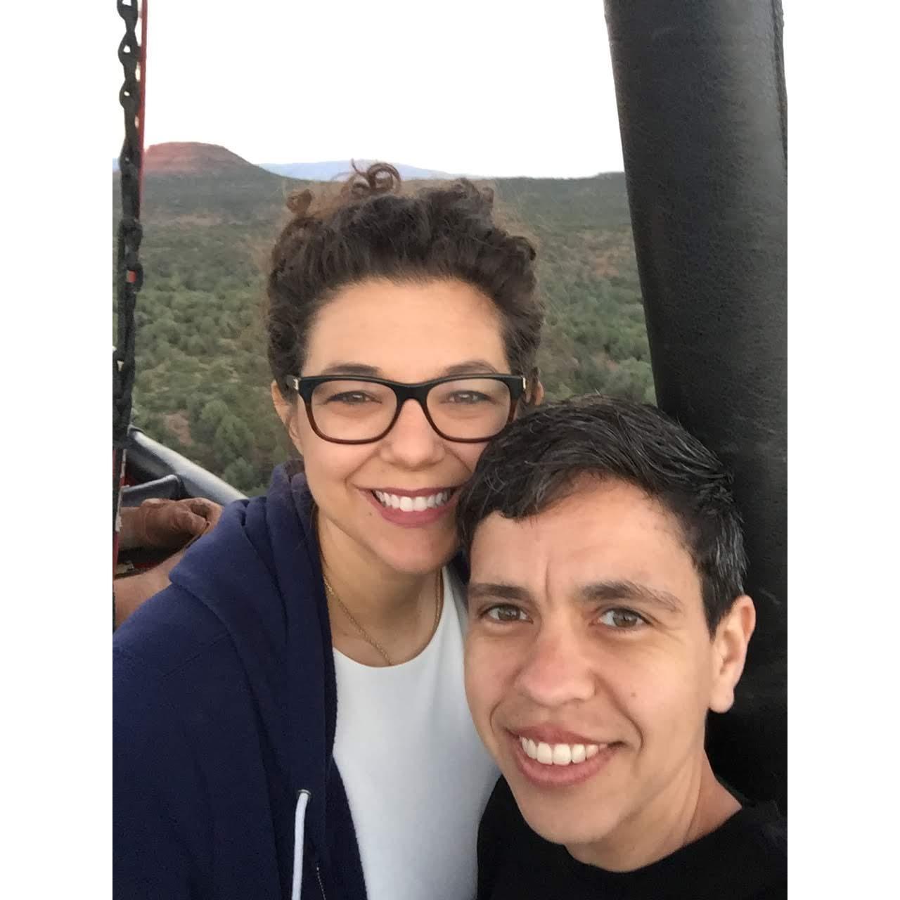 In a hot air balloon over Sedona, AZ