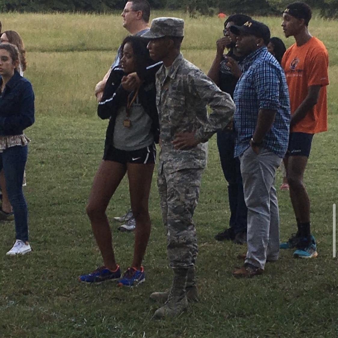 Gabrielle’s freshman year of college cross country meet and Louis came to support!