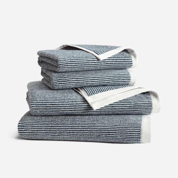 Plush Turkish Cotton Bath Towel Bundle - Striped Abyss