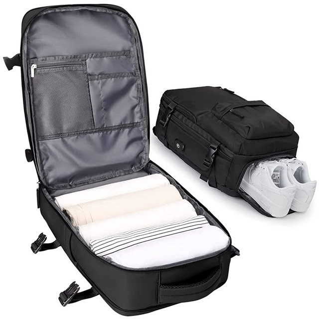 Carry on Backpack,Large Travel Backpack for Women Men Airline Approved Gym Backpack Waterproof Business Laptop Daypack,Black Large