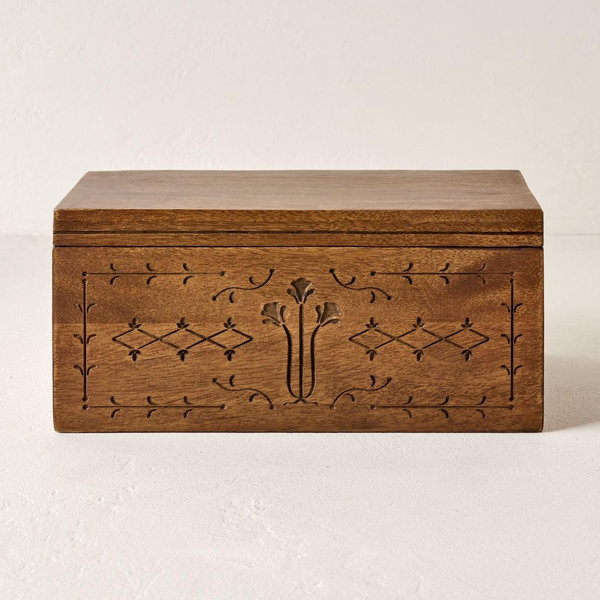 Etched Wood Keepsake Box