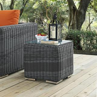 Summon Outdoor Glass Top Side Table