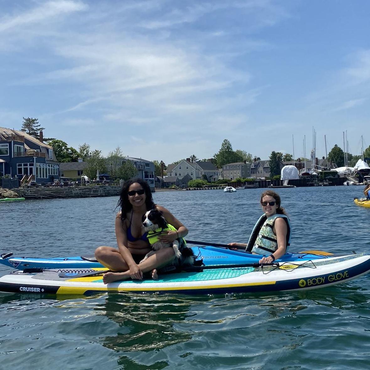 Another favorite thing of ours to do... playing in the water and bringing Demi along for it!