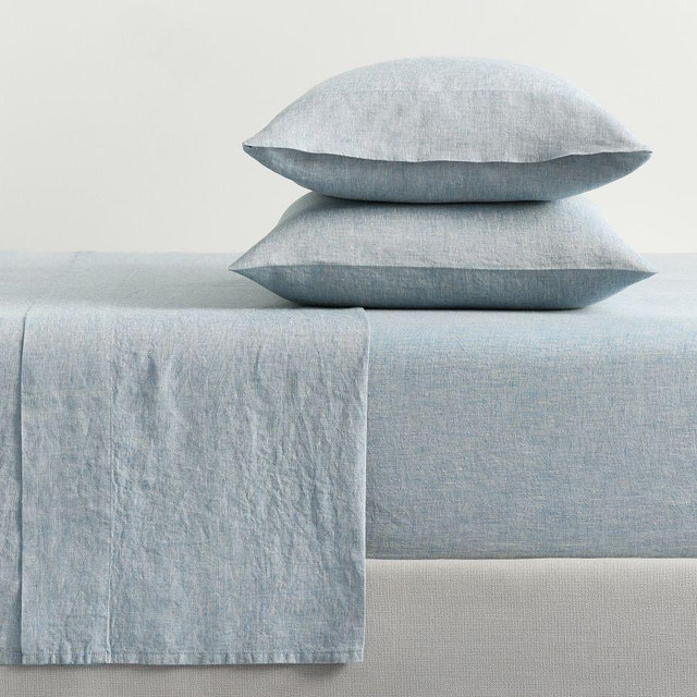 Classic Belgian Flax Linen Sheet Set, King, Chambray