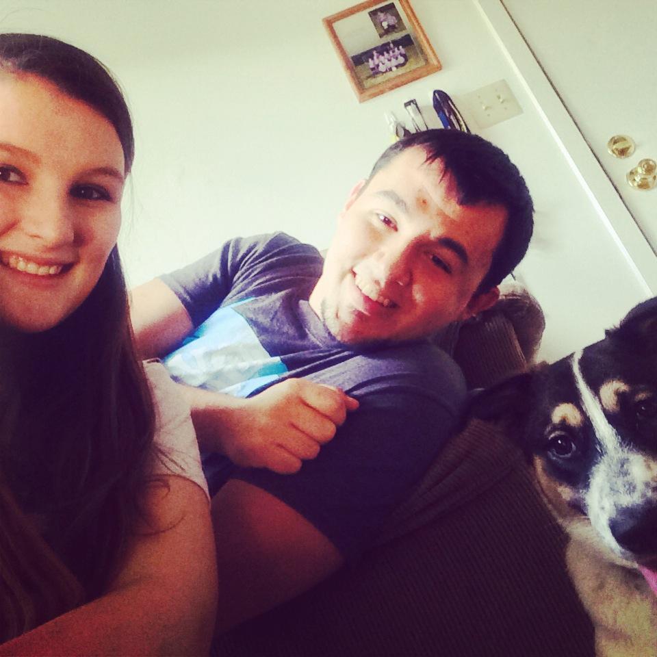 Our 1st family photo after we rescued Nala