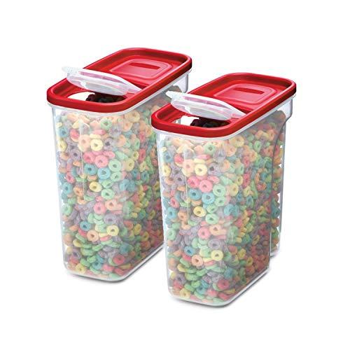 Rubbermaid 2108400 Premium Modular Food Lids | Cereal Keeper, 2-Pack | 18-Cup Stacking, Space Saving Plastic Storage Containers, Clear
