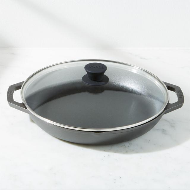 Lodge Chef Collection 12" Seasoned Cast Iron Every Day Pan with Glass Lid