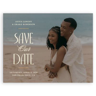 Cream, Beige Wedding Digital Save the Date - Trogir Photo
