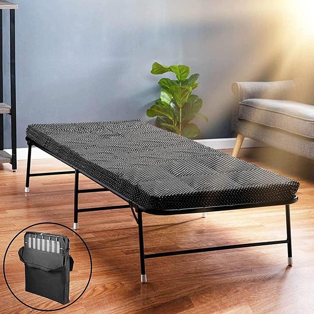 LiteBed™ Folding Bed with Memory Foam Mattress - Portable Fold Up Bed with Storage Bag - Luxurious Foldable Bed with Frame - Foldaway Guest Bed - Hideaway Cot for Adults & kids - NO-RISK 100-DAY TRIAL