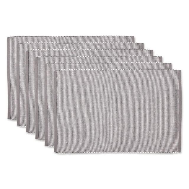 DII Two-Toned Collection Tabletop, Placemat Set, Gray, 6 Piece