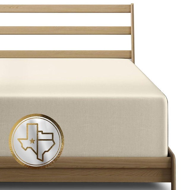 Texas Linen Co. Luxury Egyptian Cotton King Fitted Sheet Only - 1000-Thread-Count 16" Deep Pocket King Fitted Sheet, Snug Fit, Sateen Weave, Extra Long Staple Cotton Fitted Sheet King Size - Ivory