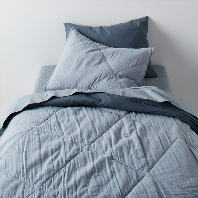 Supersoft Kids Mist Blue Gauze Cotton Full/Queen Quilt
