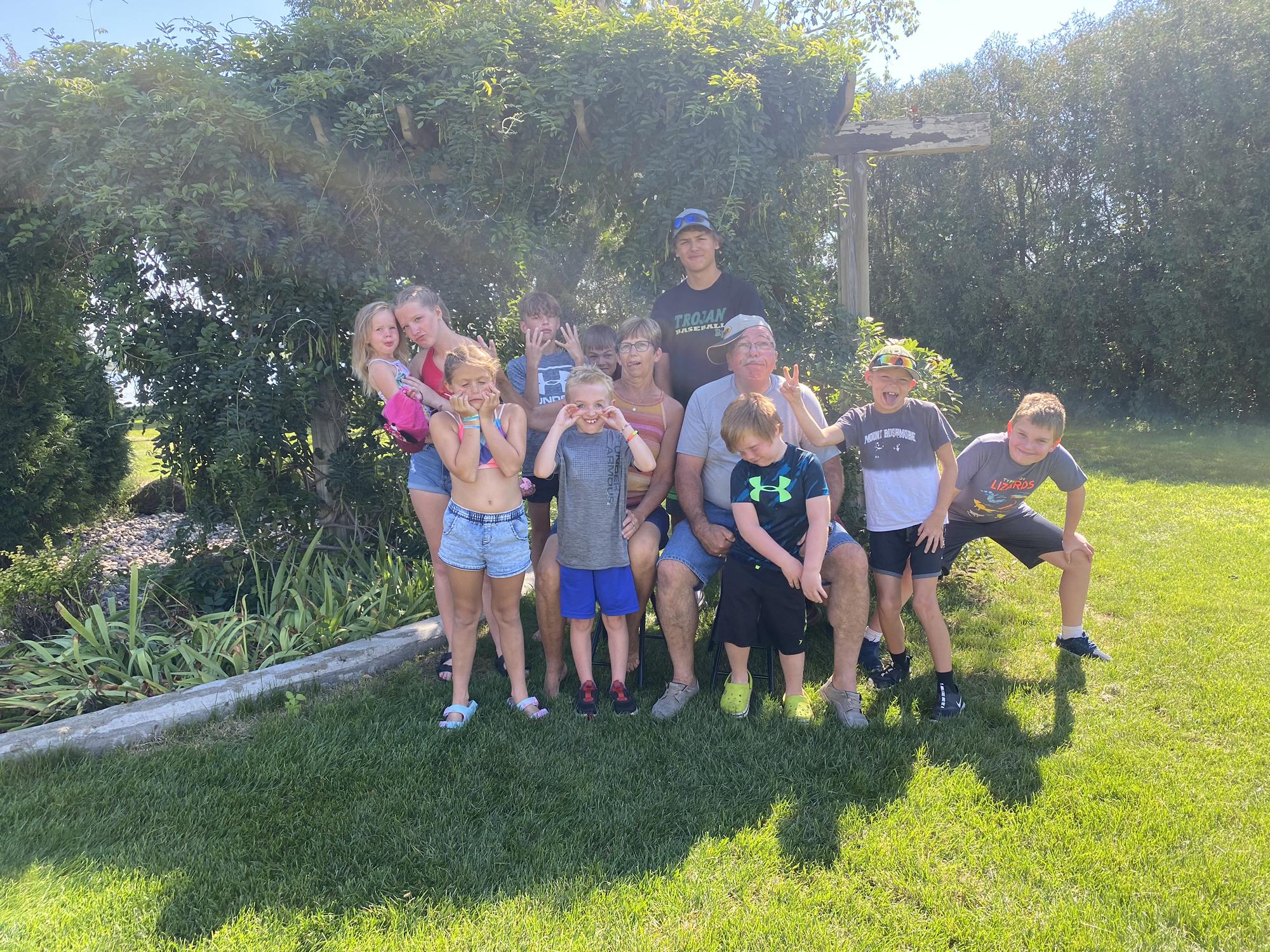 Silly Photo with grandpa and grandma!