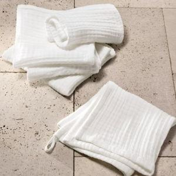Organic Gauze Washcloth Set - White