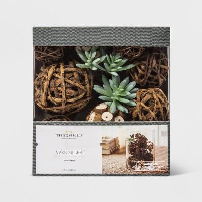 Unscented Succulent, Sola Log And Twig Balls Vase Filler Green/Brown - Threshold&#8482;