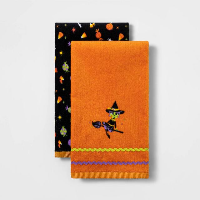2pk Witch Halloween Hand Towel Set Orange - Hyde & EEK! Boutique™