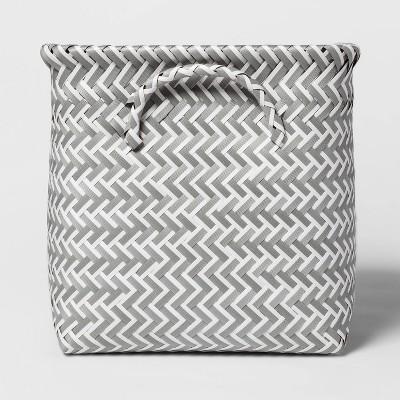PP Woven Cube Storage Bin White and Gray 11" - Room Essentials™