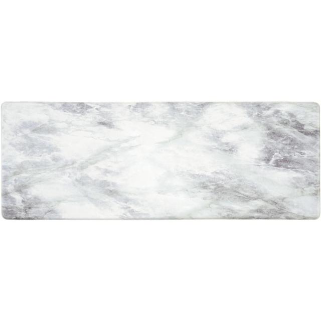 World Rug Gallery Kitchen Marble Pattern Anti Fatigue Standing Mat - White 18"x47"