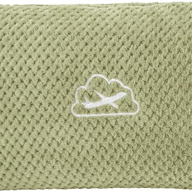 BEDELITE Travel Blanket with Bag, Ultra-Soft Jacquard Fleece Blanket with Luggage Sleeve & Backpack Clip, Airplane Blanket Travel Essentials, Sage Green