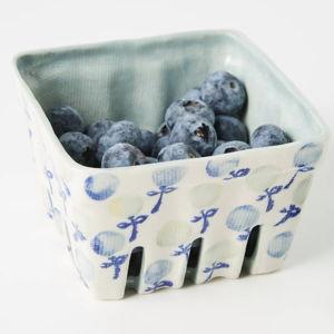 Floral Ceramic Berry Basket