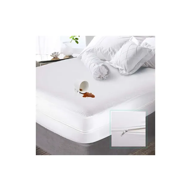 Nestl Premium Zippered Mattress Encasement, Waterproof Bed Bug Mattress Protector with Cotton Terry Top - Cal King