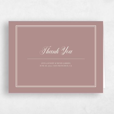 Dusty Rose, Pink Wedding Thank You - Stauffer Classic