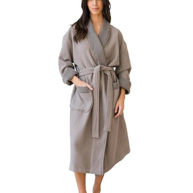 Cozy Earth Waffle Bath Robe - Lightweight Spa Robe with Pockets - 40% Viscose from Bamboo Blend