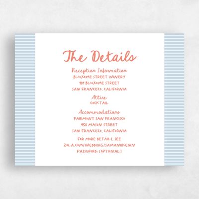 Blue Summer Wedding Enclosure - Sole