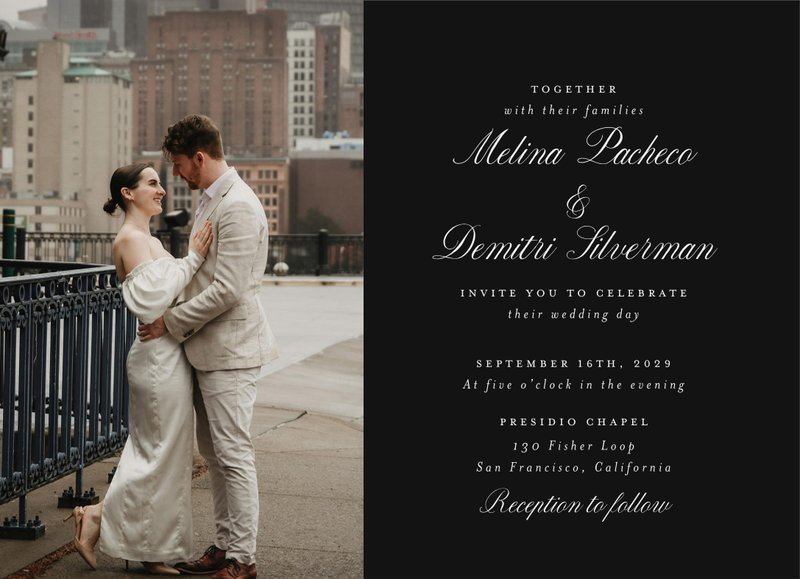 Mabel Photo | Black | Zola Wedding Invitations