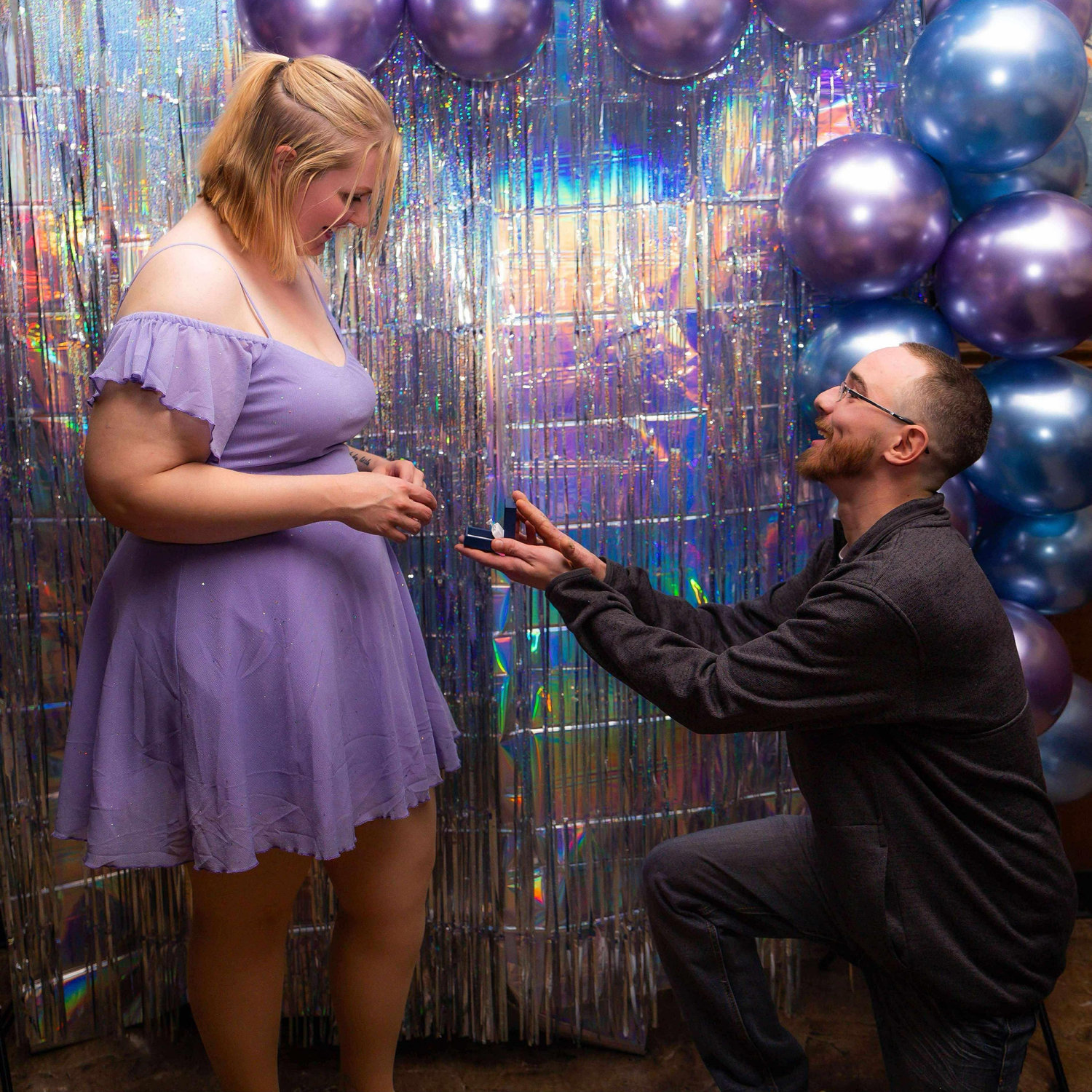 Kev proposing at my 30th birthday party.