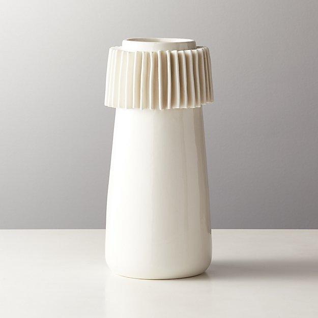 Ruff White Vase