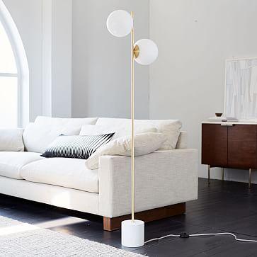 Sphere + Stem Floor Lamp - Brass